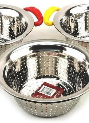 Дуршлаг из нержавеющей стали a-plus 2207 с ручками 24 см
