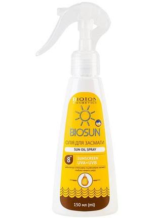 Олія для засмаги bioton cosmetics biosun spf 8 150 мл