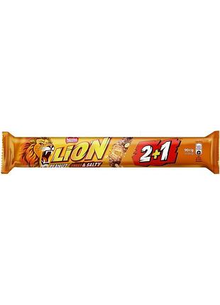Батончик шоколадний nestle lion арахіс і солона карамель 2+1 90 г
