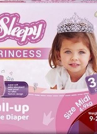 Подгузники-трусики sleepy princess 3 (4-9 кг) 34 шт