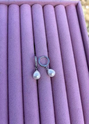 Срібні сережки з перлиною 925