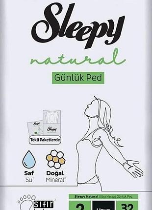 Щоденні гігієнічні прокладки sleepy natural long 32 шт