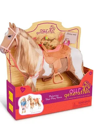 Игрушечный коньour generation palomino hair play horse, с аксессуарами, возраст 3+