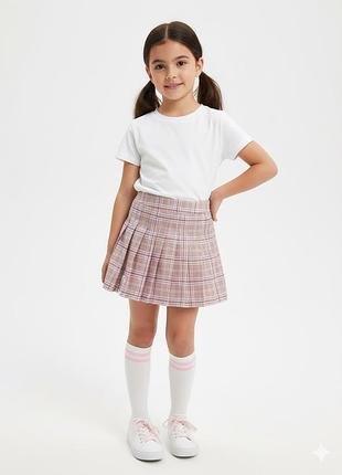 💖🎀 очаровательная плиссированная юбочка в клетку! идеально для модницы 7-8 лет (рост 122-128 см) 🏫🌟
