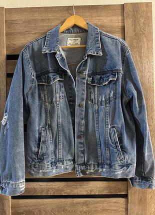 Куртка щільна джинсова жіноча pull and bear (pull&bear) m-l