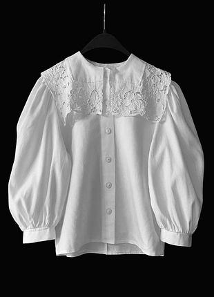 Льняная сорочка кружево ришелье винтаж landhaus женская льняная рубашка объемный рукав