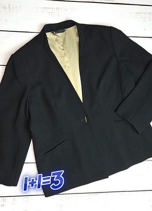 1+1=3 великолепный базовый черный женский пиджак жакет bhs, размер 50 - 52