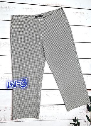1+1=3** фирменные прямые брюки брюки в принт гусиная лапка zara, размер 48 - 50