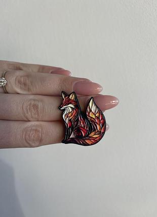Пін значок металевий брошка вогняна лисиця