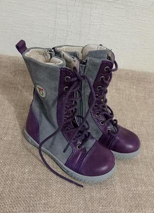 Сапоги. ботинки для девочки. швейцария бренд, кожа.