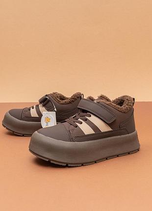 Зимние ботинки кроссовки для девочки еврозима 33-36 коричневые детские зимние ботинки tom.м 31713111