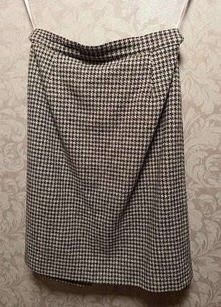 Шерстяная юбка в гусиную лапку