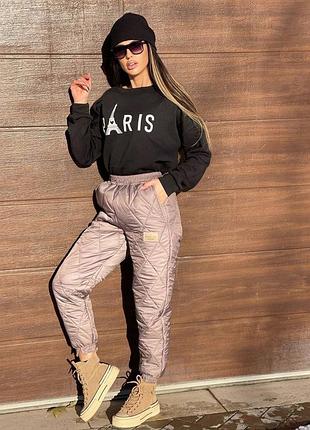 Брюки на синтепоне из плащевки