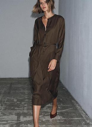 Сукня в горошок з ременем zw collection