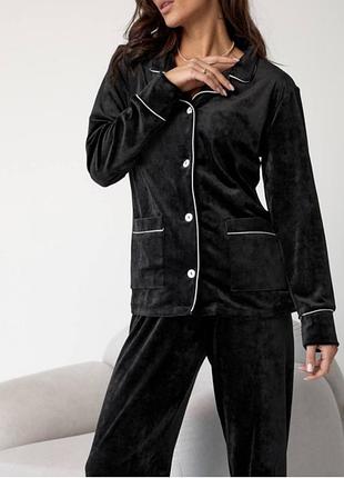Піжамний костюм велюр плюш