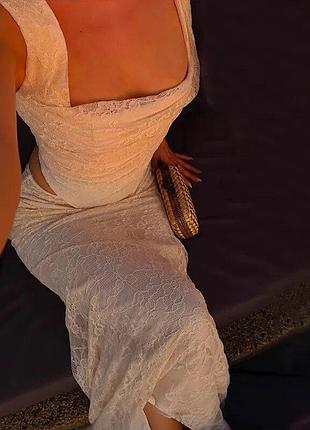 Распродажа комплект prettylittlething костюм ажурный кружевной топ + юбка