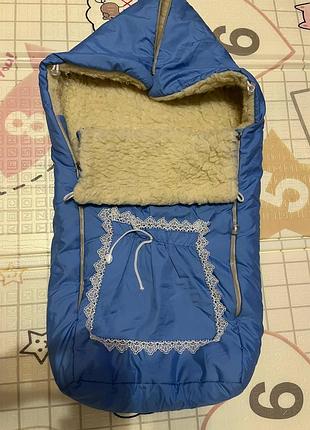 Зимний конверт для младенцев на овчине