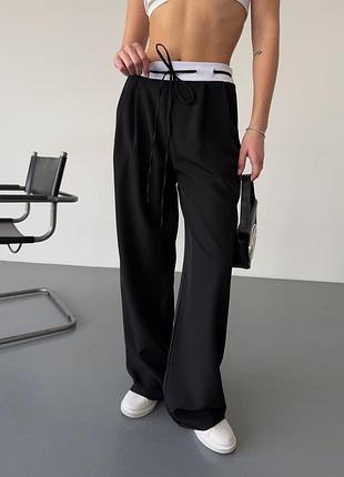 Женские брюки, 2 цвета, штаны клеш костюмка