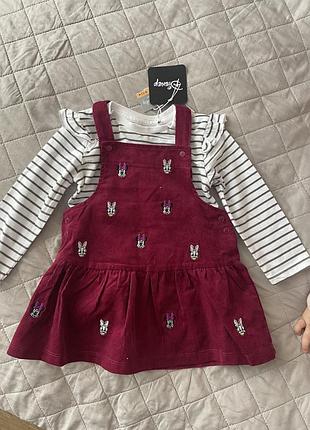 Вельветова сукня- сарафан з тоненькою кофтинкою  minnie mouse