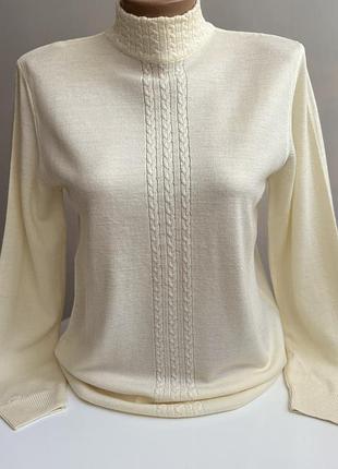 Шерстяной кашемировый шелковый свитер italy m-l