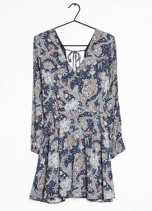 Плаття сукня міні коротка з довгим рукавом віскоза бохо стиль етно