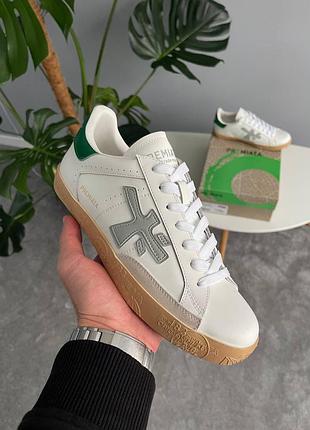 Premiata steven white green grey beige
