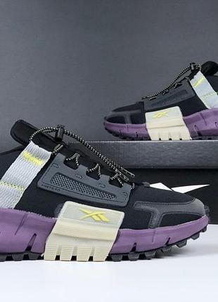 Reebok zig kinetica edge черные с фиолетовым термо