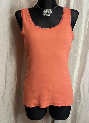 Базовая майка в рубчик с кружевом 2000s y2k