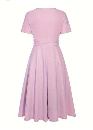 Рожева ретро сукня міді кремплінова приталена m l