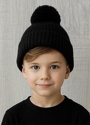 Зимняя теплая шапка на флисе на мальчика