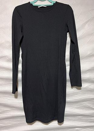 Сукня по фігурі, трикотаж в рубчик