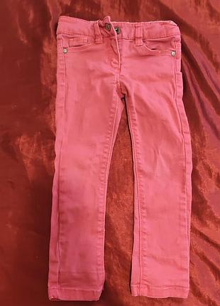 Джинсы для девочки розовые 96 см