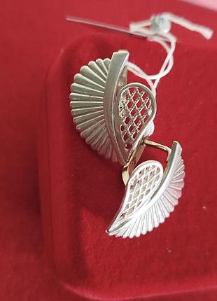 Срібні сережки листочки 925 проби.