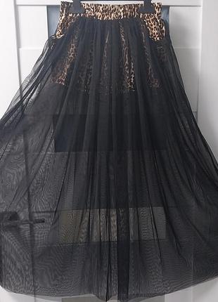 Шорти-юбка "леопард" р.s