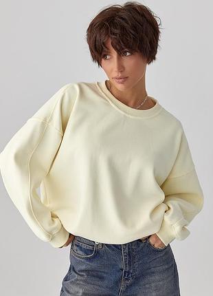 Однотонний світшот з плюшевим начісом