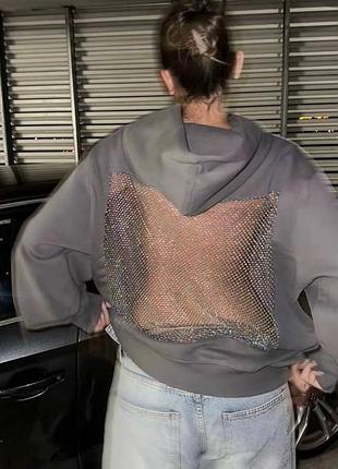 Кружевной женский худи с прозрачной спинкой