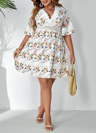 Нежное платье в стиле бохо, размер m-l, shein, цветочный принт.