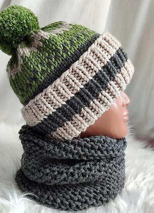 Шапка детская, комплект шапка хомут