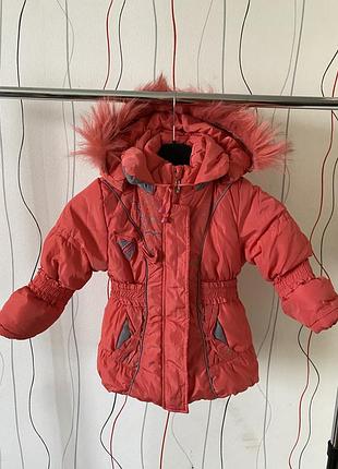 Курточка зимова тепла на дівчинку 3-4 роки