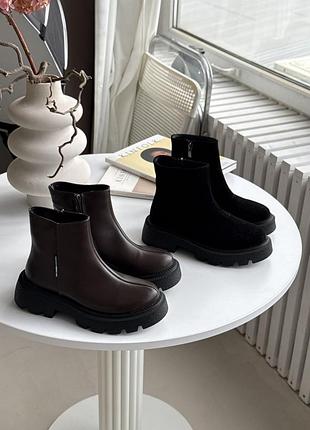 Жіночі шкіряні зимові черевики