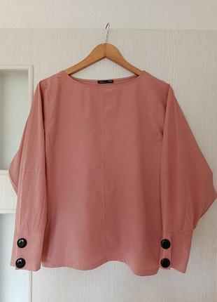 Блуза от zara, 100% хлопок, размер м, производства португалия, цвет пыла роза