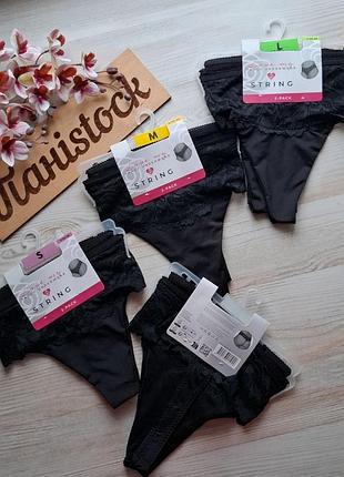 Трусики 2шт танга стринги fancy underwear s m l
