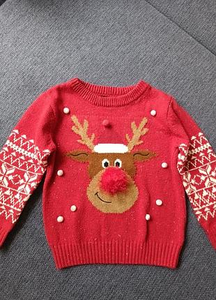 Новогодний свитер на 4-5 лет в отличном состоянии