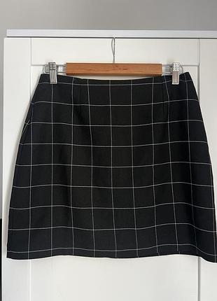 Сукня міні демісезонна пряма м-чорна в клітинку