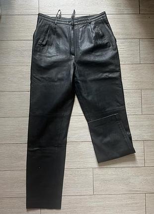 Штани натуральна шкіра антрацит вінтаж
