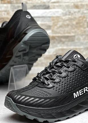 Кросівки шкіряні чоловічі merrell agility peak black grey м-30