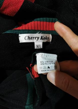 Платье трикотаж трикотажное футляр cherry koko миди в полоску в стиле karen millen вискоза6 фото