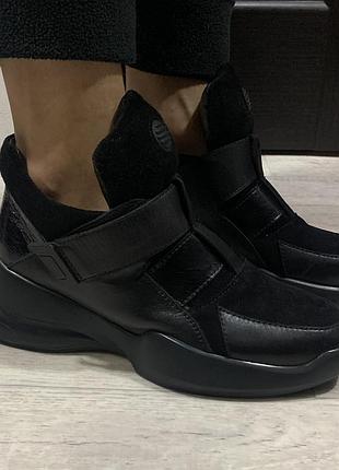 Черевики жіночі 38р. нат. шкіра+замша, осінні утеплені