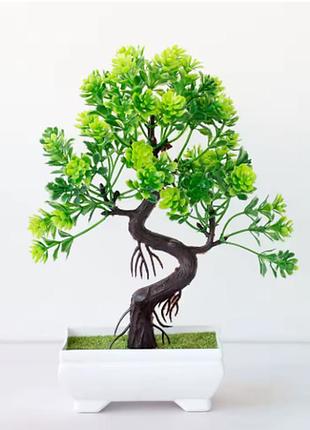 Штучний бонсай в горщику - зелений декор для дому і саду| minimalism style