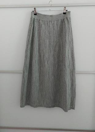 Взязана сіра спідниця , стильна міді спідниця